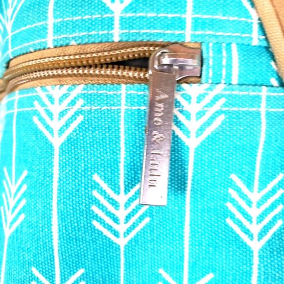 Women's Ame & Lulu's Boho Blue Broken Arrow Tennis Rack Zip Backpack Holder - Picture 11 of 11